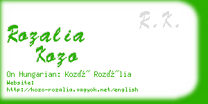 rozalia kozo business card